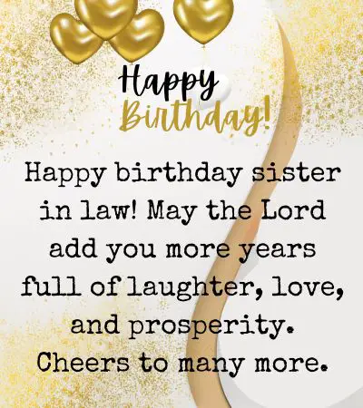 religious birthday wishes for sister in law