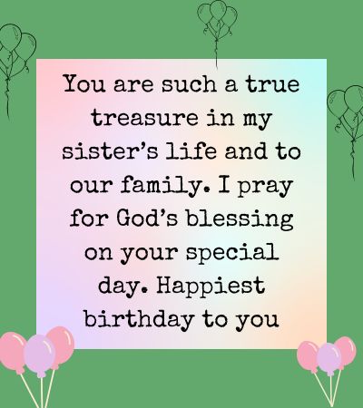 religious birthday wishes for sister in law